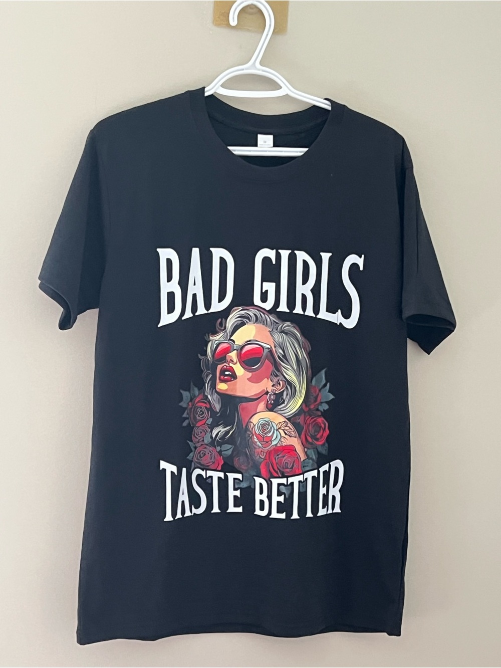 Bad Girls Taste Better Black Graphic T-Shirt Women’s Size Medium